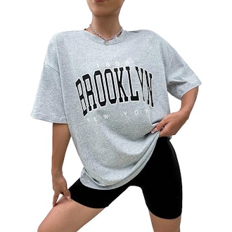 SOLY HUX Oversized Letter Print T-Shirt