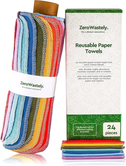 ZeroWastely Reusable Paper Towels (Pack of 24)