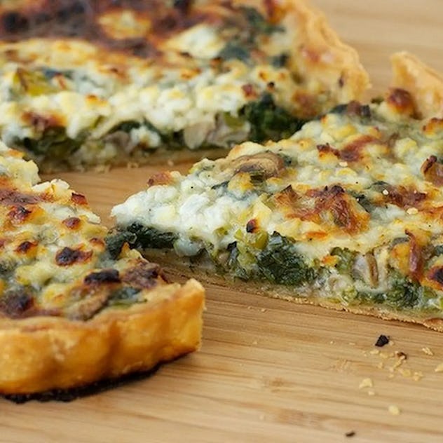 spinach mushroom cottage cheese quiche