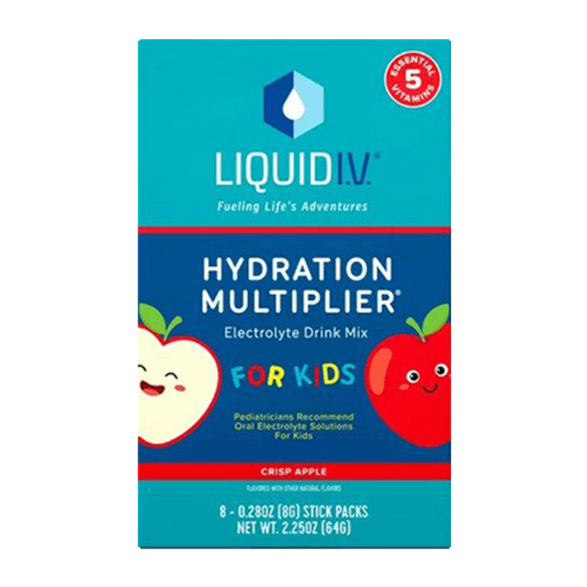 Liquid I.V. Hydration Multiplier for Kids, Electrolyte Powder Packet Drink Mix, Apple, 8 Ct