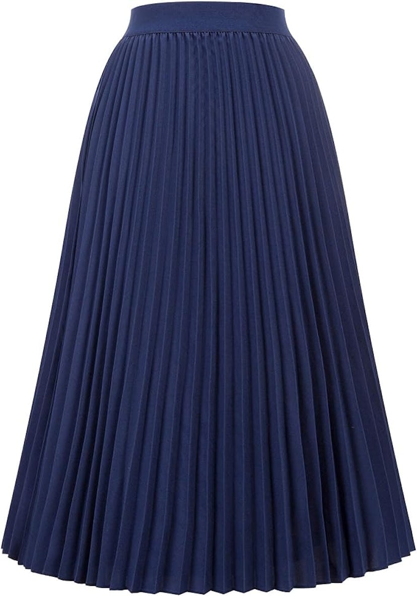 Kate Kasin Pleated Swing Skirt