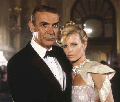Actor Sean Connery and actress Kim Basinger on the set of "Never Say Never Again". (Photo by Sunset ...