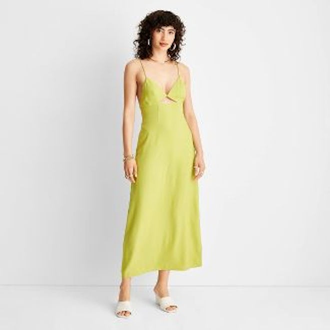 Strappy Cutout Midi Slip Dress