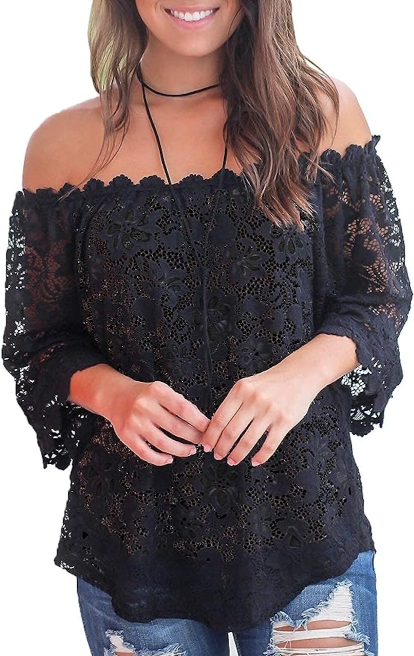 MIHOLL Lace Off Shoulder Top