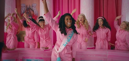 Issa Rae as a Barbie who is president in 'Barbie' the movie. 