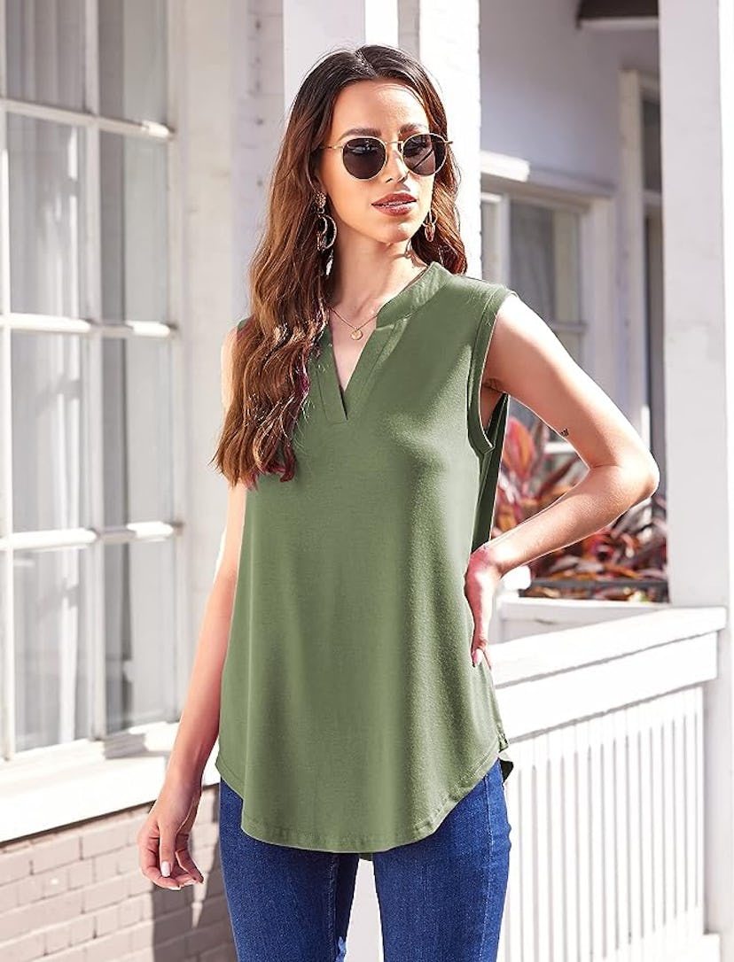 Halife V Neck Tunic Tank Top