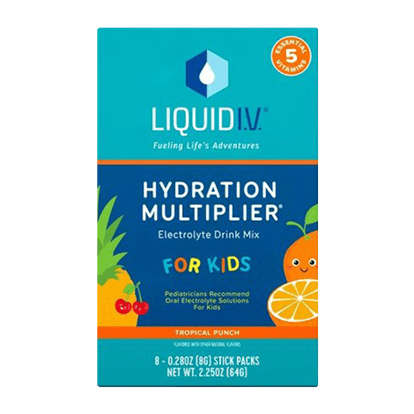 Liquid I.V. Hydration Multiplier for Kids, Electrolyte Powder Packet Drink Mix, Tropical Punch, 8 Ct