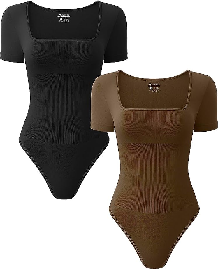 OQQ Square-Neck Body Suits (2-Pack)