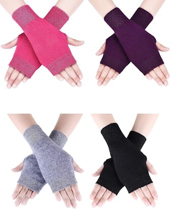 Tatuo Faux Cashmere Fingerless Gloves (4-Pack)