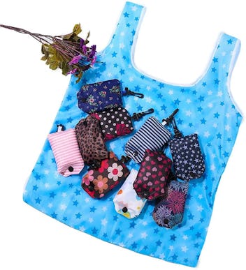 Kaxich Foldable Reusable Grocery Shopping Tote Bags (6-Pack)