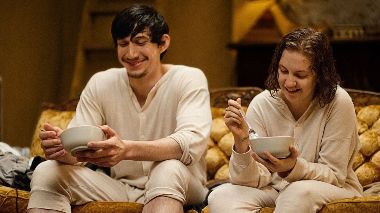 Adam Driver and Lena Dunham in Girls.