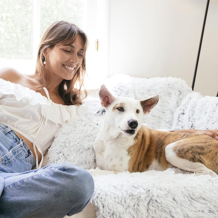 Best Friends by Sheri Calming Shag Fur Pet Throw Blanket