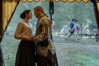 Caitríona Balfe (“Claire Fraser”) and Sam Heughan (“Jamie Fraser”) in 'Outlander' Season 7, via Star...
