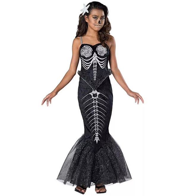 Skeleton mermaid halloween costume for kids
