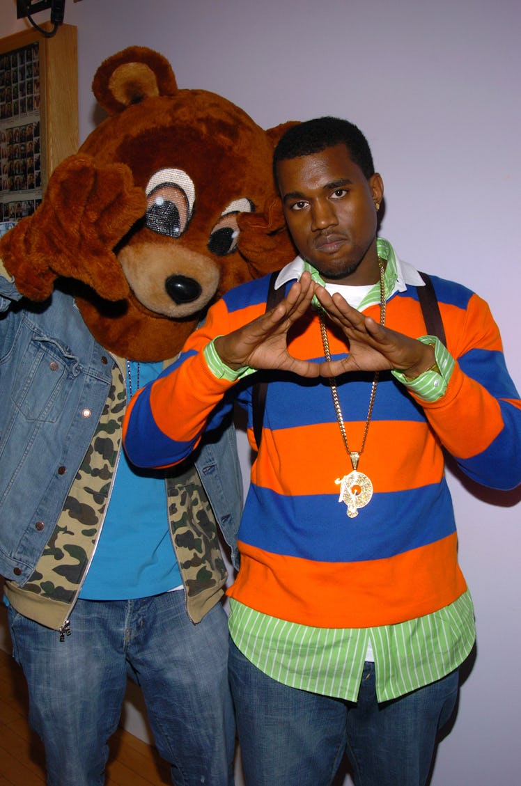 Kanye West and Raven Visit MTV's "TRL" - February 10, 2004 Kanye West and Drop-Out Bear