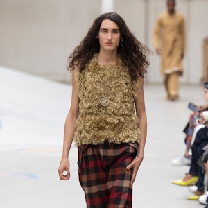 A model walks the runway at the Rolf Ekroth show during Copenhagen Fashion Week Spring/Summer 2024 