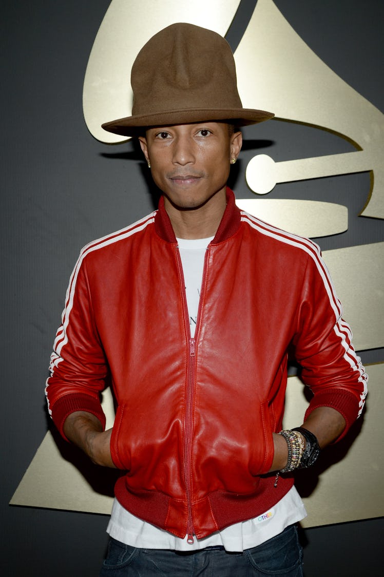 LOS ANGELES, CA - JANUARY 26: Recording artist Pharrell Williams attends the 56th GRAMMY Awards at S...