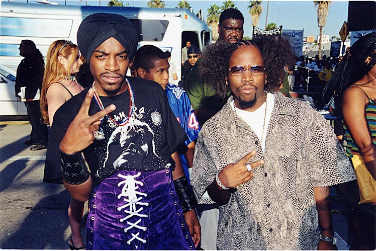 Big Boi and Andre Benjamin of Outkast during The 1999 Source Hip-Hop Music Awards in Los Angeles, Ca...