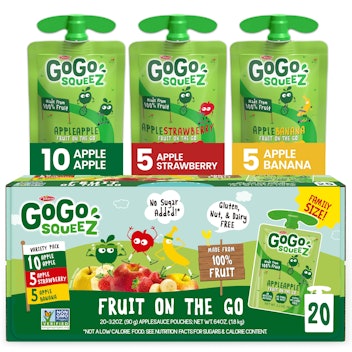 GoGo SqueeZ Fruit on the Go Variety Pack, 20 count