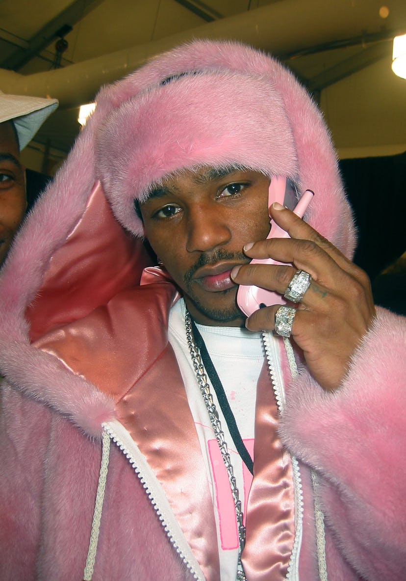 Cam'ron at the Mercedes-Benz Fashion Week Fall 2003 Collections - Baby Phat - Front Row and Backstag...