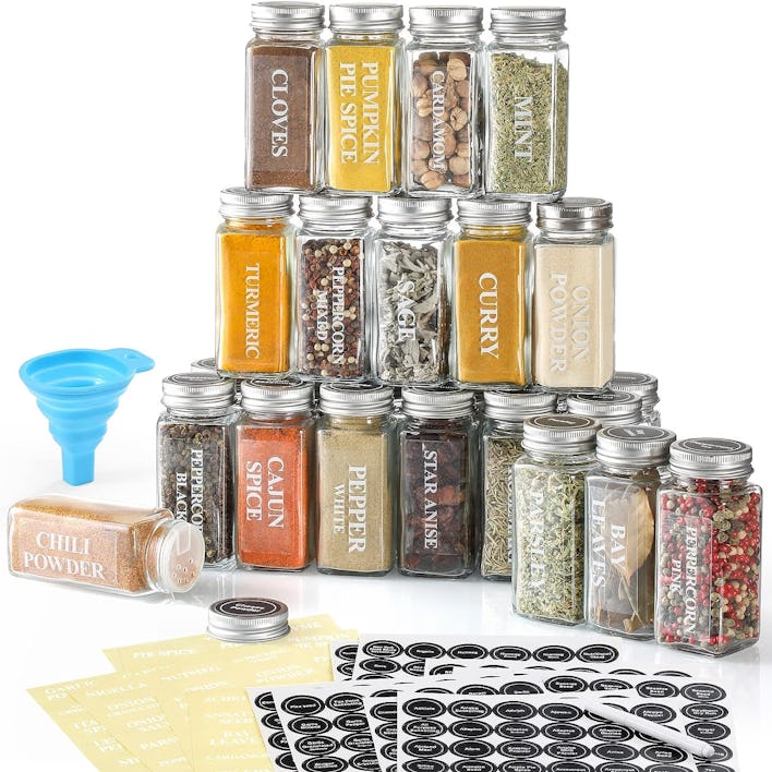 AOZITA Glass Spice Jars (24-Pack)