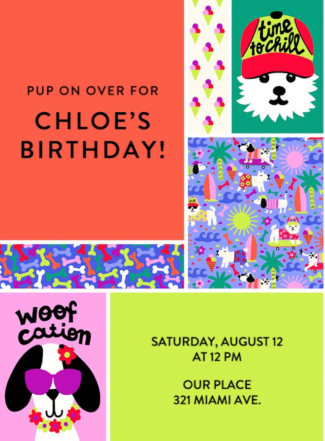 Time to Chill Puppy Party Invitation (Evite)