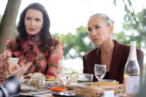 Kristin Davis as Charlotte York and Sarah Jessica Parker as Carrie Bradshaw in 'And Just Like That.....