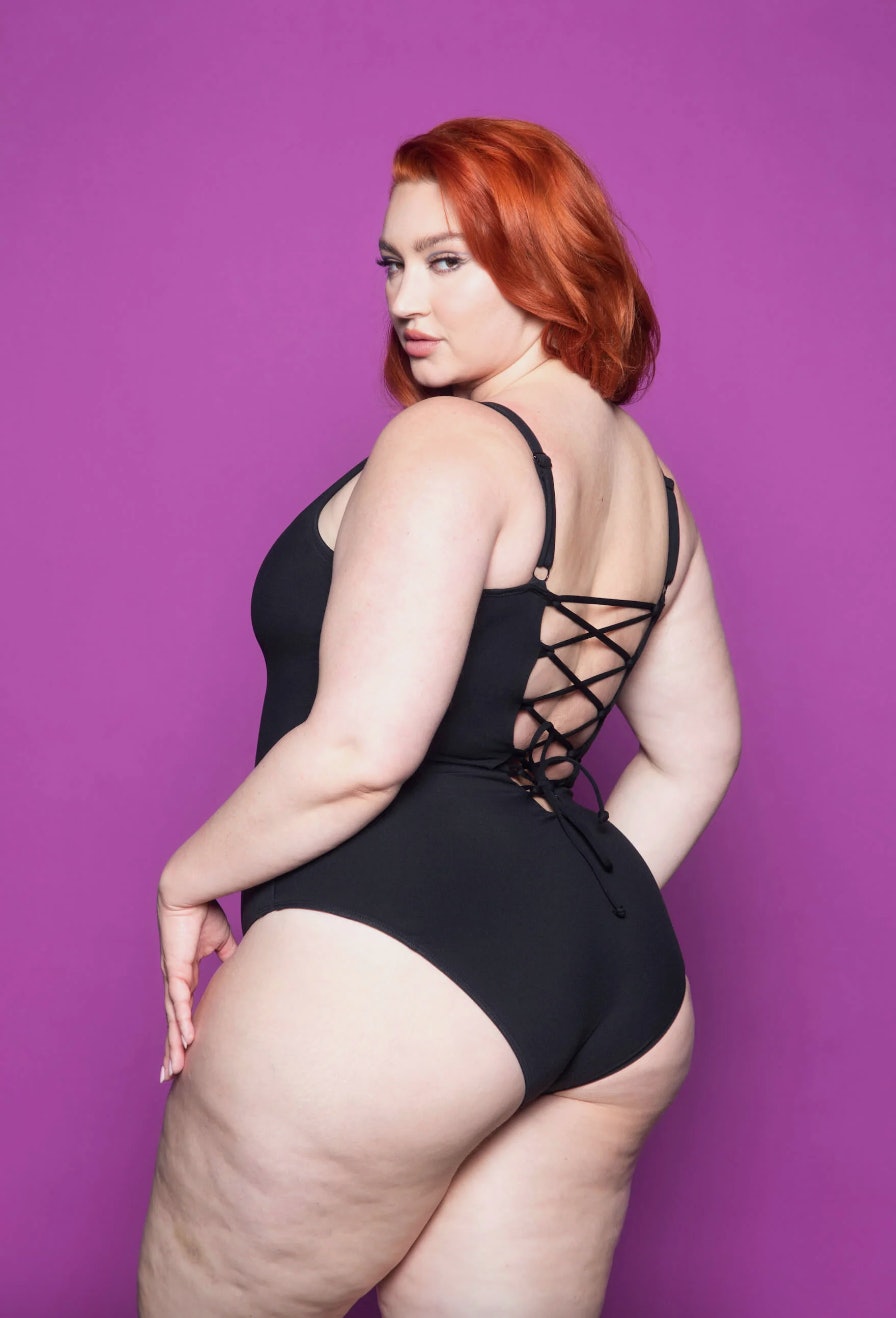 TA3's Lace-Up Swimsuit Looks Like A One-Piece & Acts Like A Corset