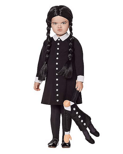 Wednesday adams inspired halloween costume for kids ootd