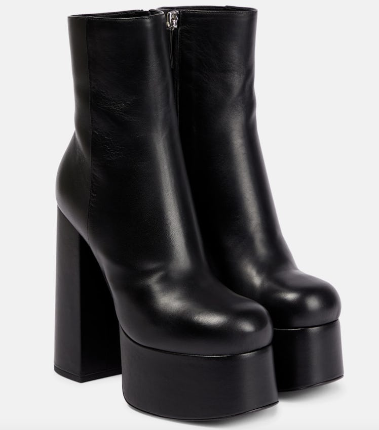 black platform heeled boots