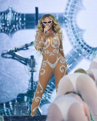 Beyoncé wears a custom Dolce & Gabbana bodysuit during her Atlanta 'Renaissance' show.