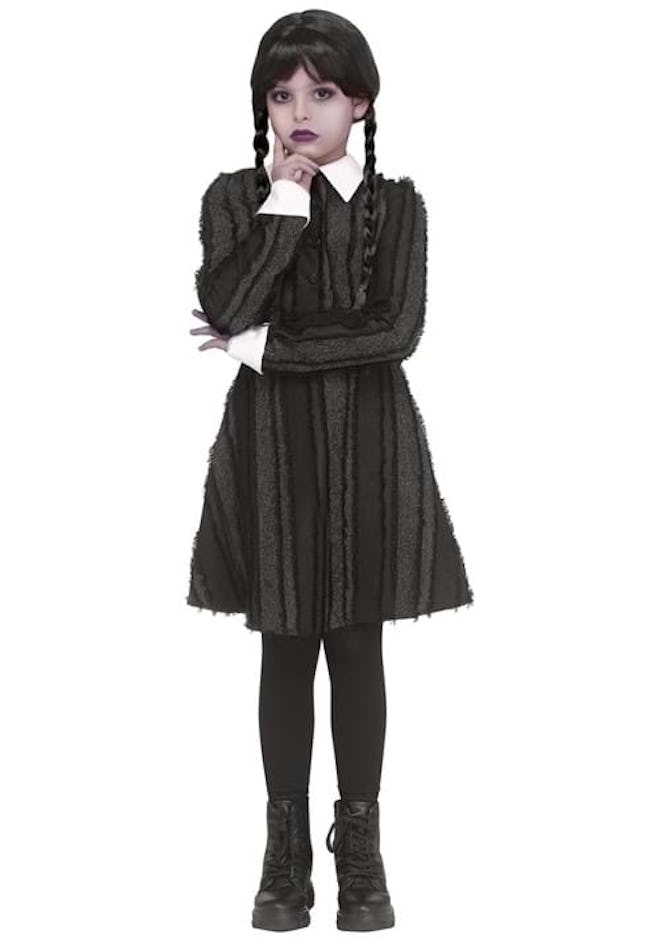 Kids Wednesday Addams Halloween costume dress