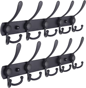 Dseap Coat Rack Wall Mounted - 5 Tri Hooks