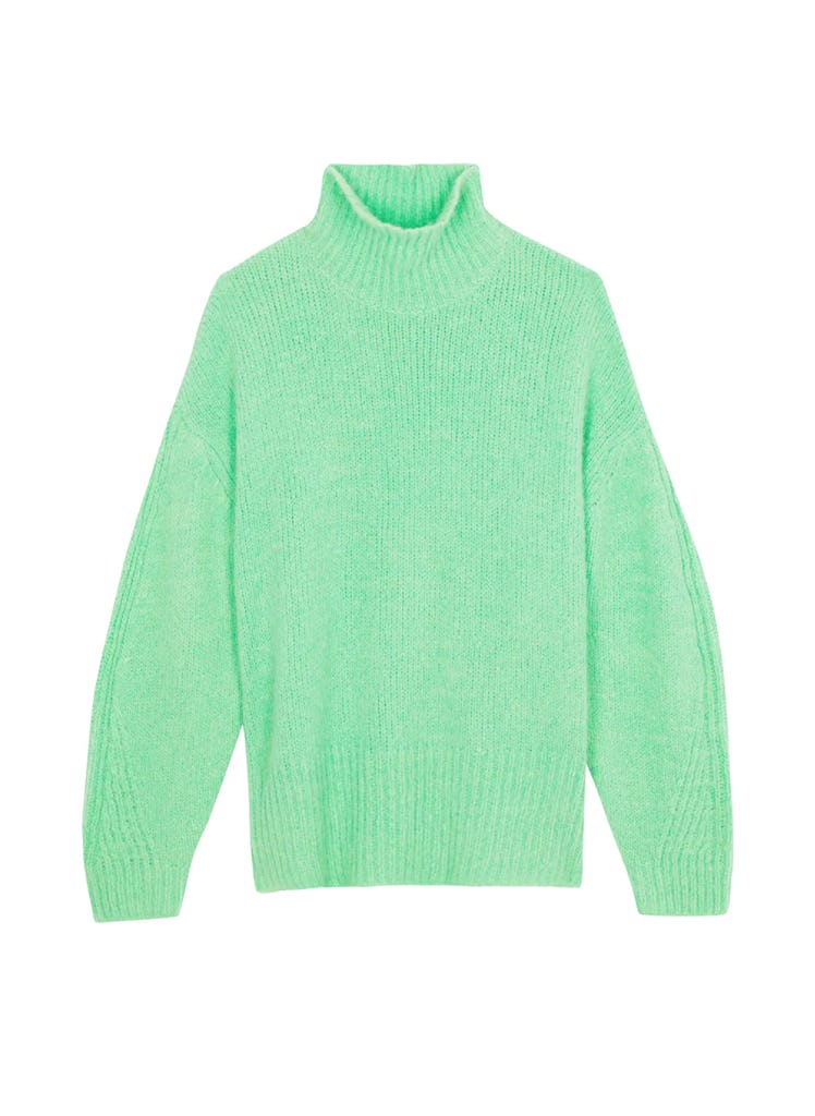 green oversized sweater