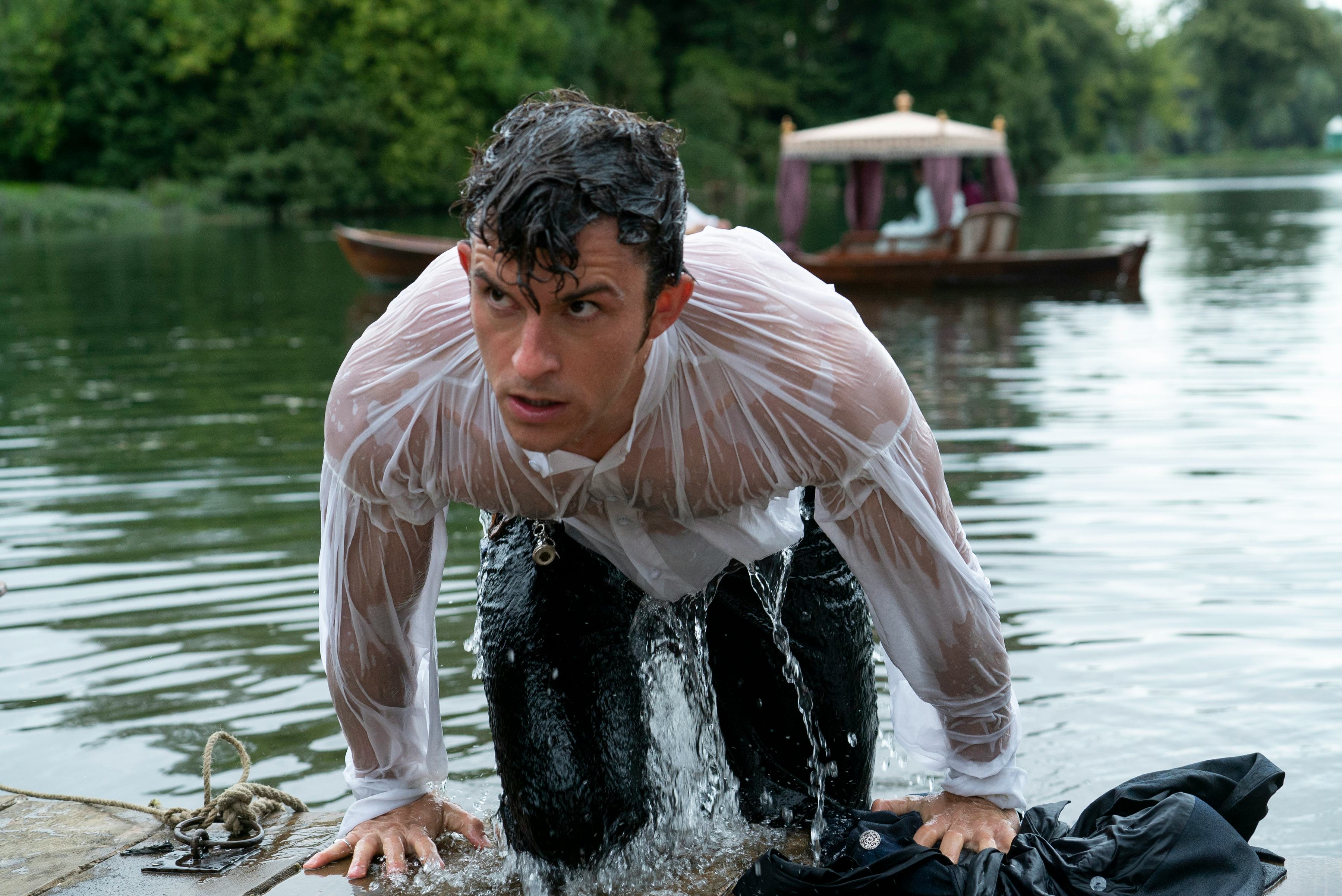 Jonathan Bailey on &lsquo;Bridgerton.&rsquo; Photo via Netflix