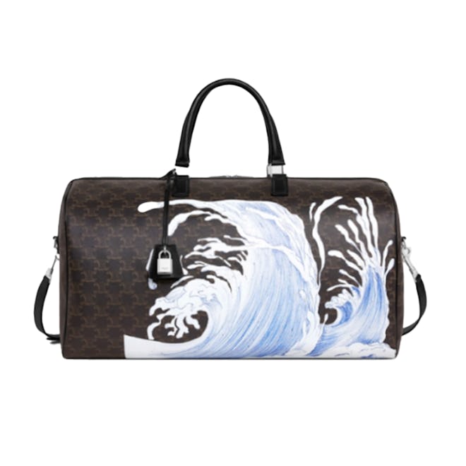 Large Travel Bag In Triomphe Canvas With David Weiss Wave Print