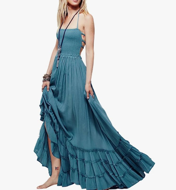 Open Back Casual Maxi Dress