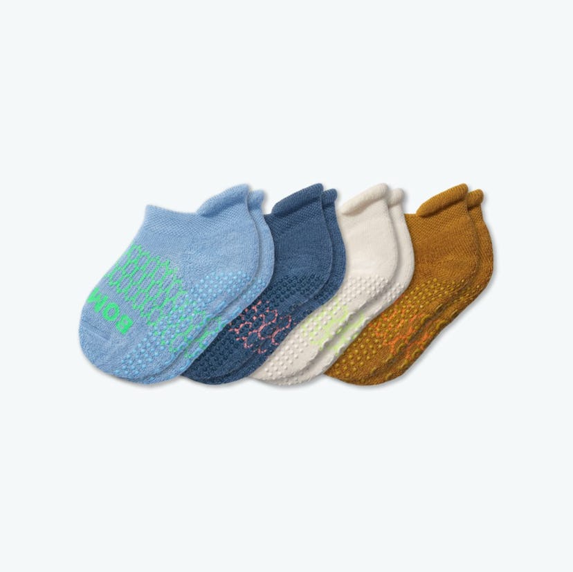 Toddler Solids Gripper Ankle Sock (4-Pack)