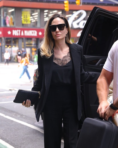 Angelina Jolie Puts a Tailored Twist On Lingerie While In New York