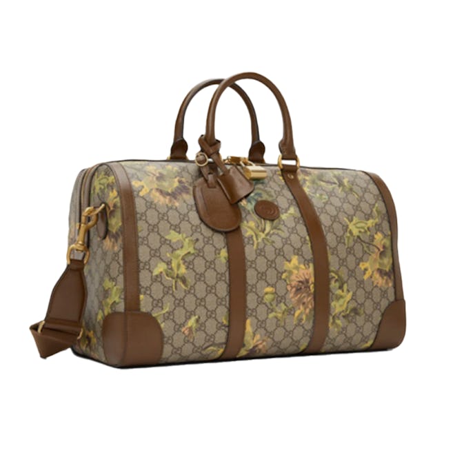 Gucci Brown GG Carnation Print Duffle Bag