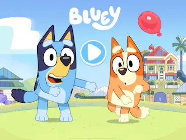 Bluey: Let's Play, start screen.
