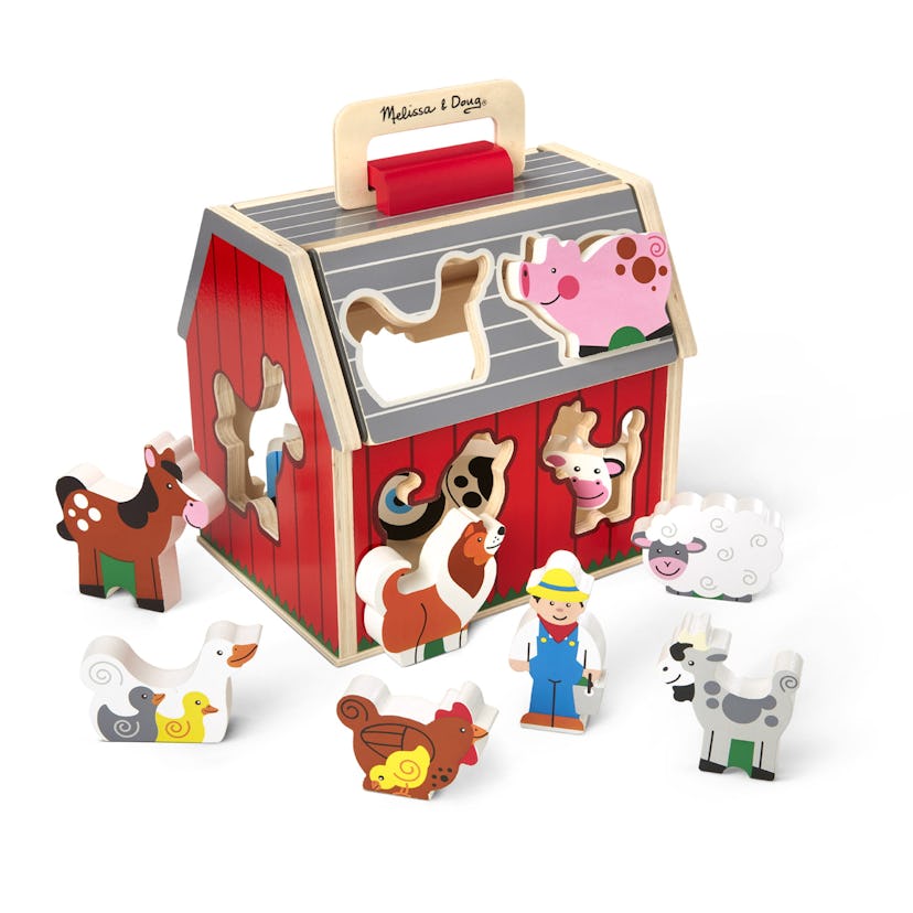 Melissa & Doug Wooden Take-Along Sorting Barn