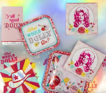 Dolly Parton Floral Multicolor Paper Plates, 8 Ct
