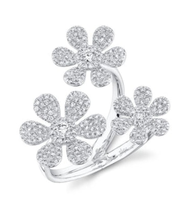 silver flower ring