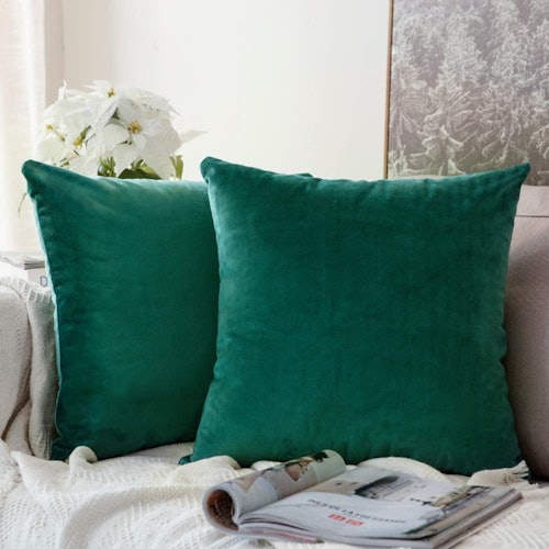 MIULEE Velvet Square Throw Pillow Covers (Pack of 2)