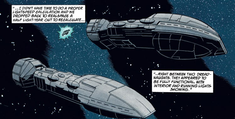 Smuggler Captain Hoffner stumbles across Dreadnaughts from the Katana Fleet on a random hyperspace j...