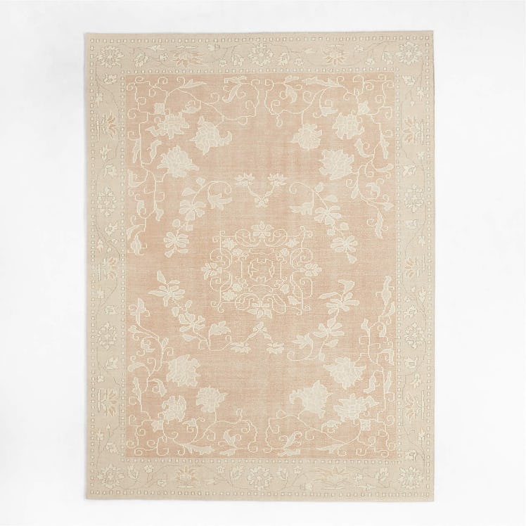 Rochelle Traditional Floral Sand Beige Area Rug