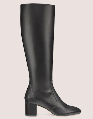 black knee high zip boot