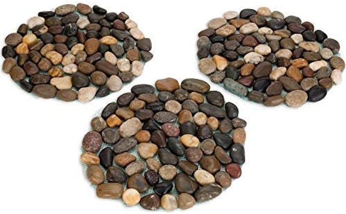 Bits and Pieces -Riverstone Round Stepping Stones (Set of 3) 
