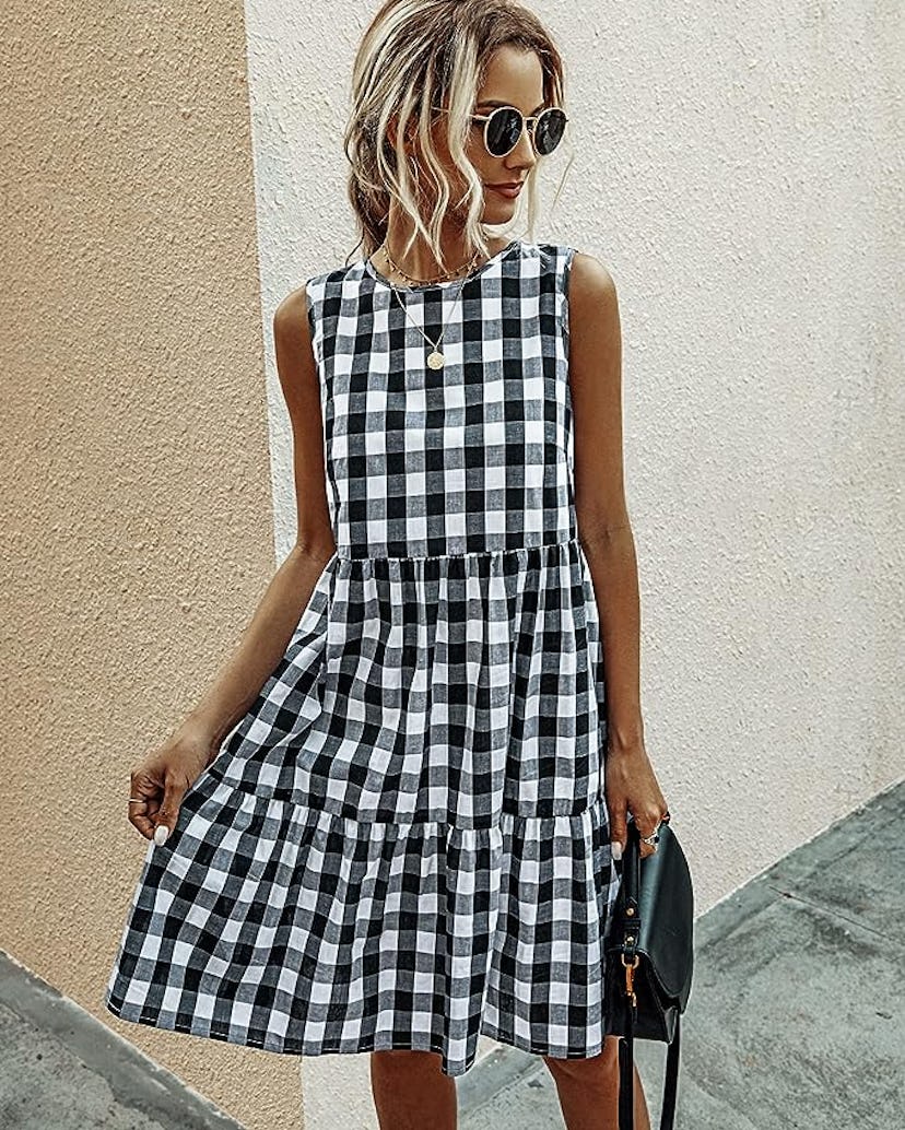 ECOWISH Plaid Sundress